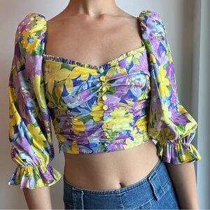 for love and lemons cassia floral crop top 🍋